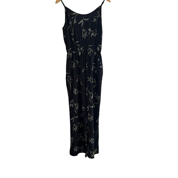 Gap NWT Black Printed Round Neck Sleeveless One-Piece Jumpsuit Size Small - Picture 1 of 12